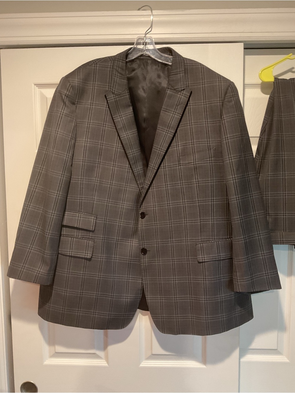 Sartoria Tosi Super 150's Wool 2-Piece Suit Gray Plaid Sport Coat Jacket Pants